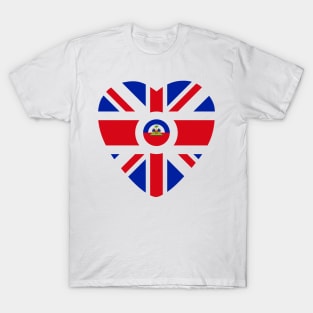 British Haitian Multinational Patriot Flag Series (Heart) T-Shirt